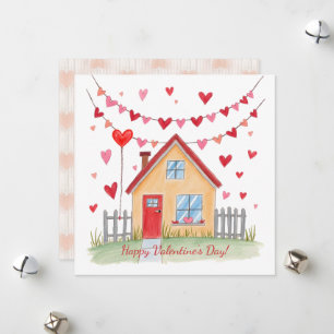 Frohen Valentinstag! Valentinskarte. Feiertagskarte