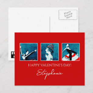 Frohen Valentinstag. Vintage Art Deco Feiertagspostkarte