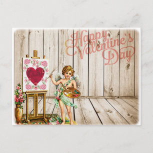Frohen Valentinstag Vintage Cherub Feiertagspostkarte