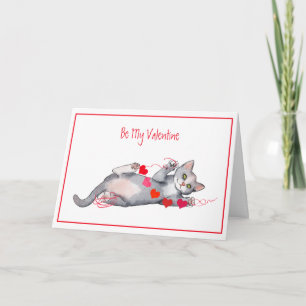 Frohen Valentinstag von der Katze Karte