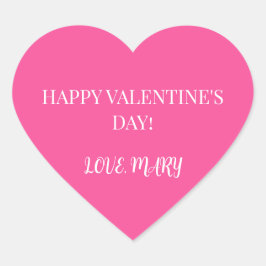 Frohen Valentinstag von Name Pink  Herz-Aufkleber
