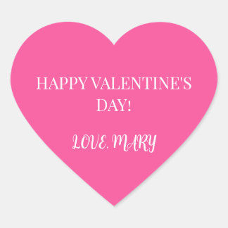 Frohen Valentinstag von Name Pink Herz-Aufkleber