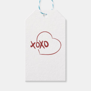 Frohen Valentinstag Weiße einfache XOXO Liebe Geschenkanhänger