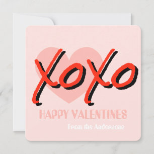 Frohen Valentinstag XoXo modern rosa Feiertagskarte