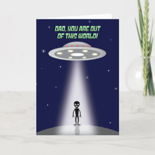Frohen Vatertag Außerhalb dieser Welt UFO Alien  Feiertagskarte