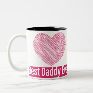 Frohen Vatertag, bester Daddy ever.  Zweifarbige Tasse