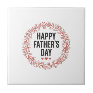 Frohen Vatertag Blätterkranz Vintage-Shirt-Design Fliese