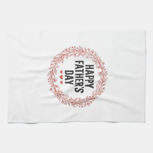 Frohen Vatertag Blätterkranz Vintage-Shirt-Design Geschirrtuch