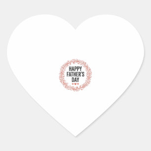 Frohen Vatertag Blätterkranz Vintage-Shirt-Design Herz-Aufkleber