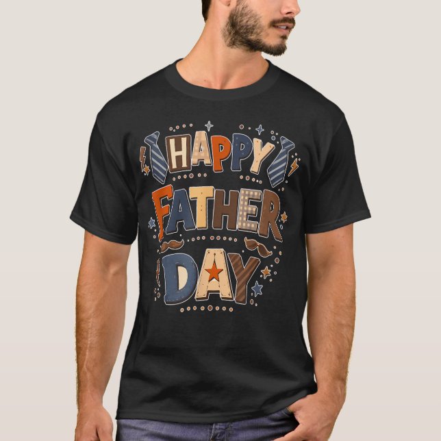 Frohen Vatertag Bunter Dad Lover T-Shirt (Vorderseite)