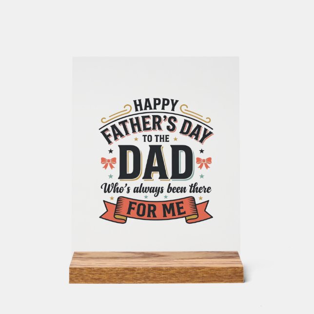 Frohen Vatertag Dad Vintage-Typografie  Acrylschild (Vorderseite)