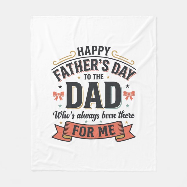 Frohen Vatertag Dad Vintage-Typografie  Fleecedecke (Vorderseite)