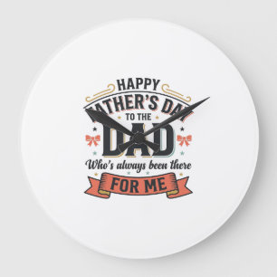 Frohen Vatertag Dad Vintage Typografie Große Wanduhr