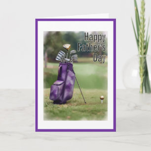 Frohen Vatertag Golfbag, Schläger und Ball Karte