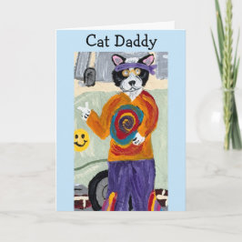 Frohen Vatertag Kater Daddy Hippie Smoking Cat Karte