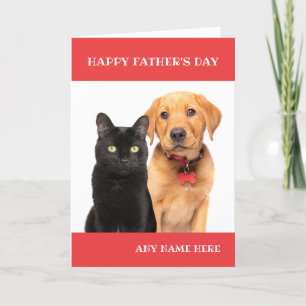 Frohen Vatertag Katze Benutzerdefinierter Name Feiertagskarte