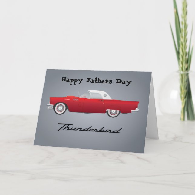 Frohen Vatertag Klassischer Thunderbird Wagen Karte (Vorderseite)