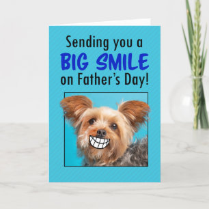 Frohen Vatertag lächelnder Yorkshire Terrier Hund Feiertagskarte