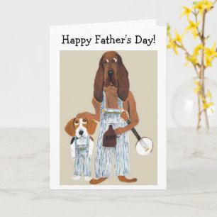 Frohen Vatertag Mondscheinbrenner-Hound und Beagle Karte