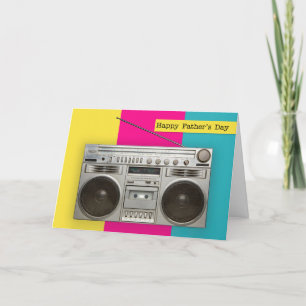 Frohen Vatertag Old School Boombox Humor Feiertagskarte