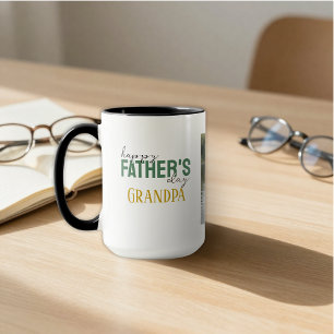 Frohen Vatertag Opa Wir lieben dich Grüne Foto Tasse