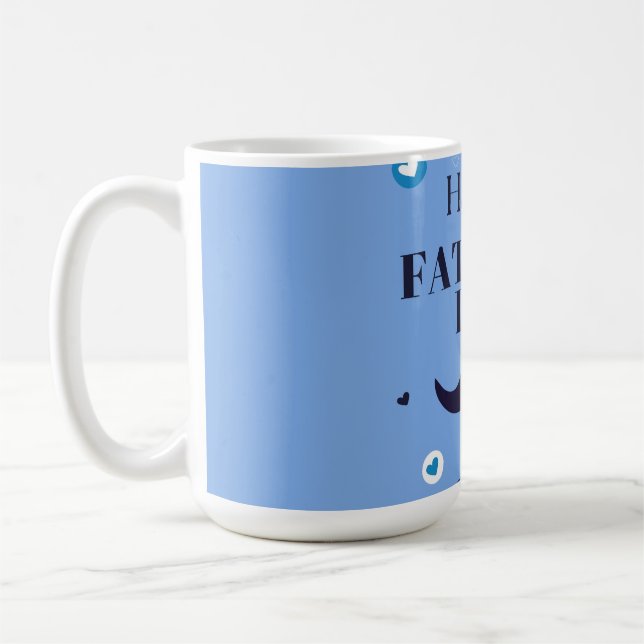 Frohen Vatertag – Schnurrbart- und Herz-Design Kaffeetasse (Links)