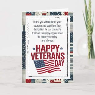 Frohen Veterans Day Patriotisch Karte