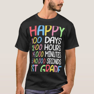 Froher 100. Schultag 1. Klasse Schüler Lehrer T-Shirt