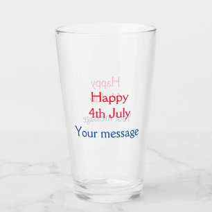 Froher 4. Juli Unabhängigkeitstag Name Text Glas