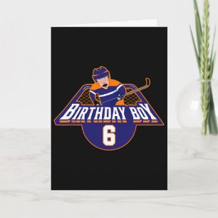 Froher 6. Geburtstag Junge Hockey Spieler Eishocke Karte