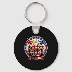 Froher amerikanischer 1776 2026 USA patriotischer Schlüsselanhänger