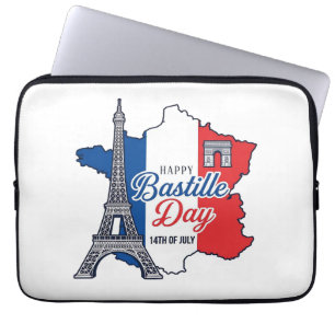 Froher Bastillestag Frankreich Karte Eiffelturm Ve Laptopschutzhülle