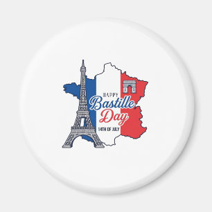 Froher Bastillestag Frankreich Karte Eiffelturm Ve Magnet