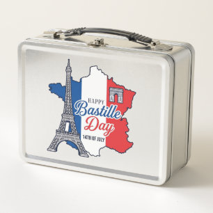 Froher Bastillestag Frankreich Karte Eiffelturm Ve Metall Brotdose