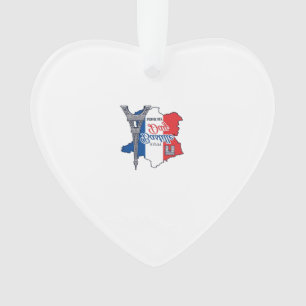 Froher Bastillestag Frankreich Karte Eiffelturm Ve Ornament