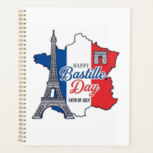 Froher Bastillestag Frankreich Karte Eiffelturm Ve Planer
