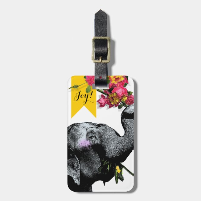 Froher Elefant - Freiheits-Leben! Gepäckanhänger (Vorderseite vertikal)