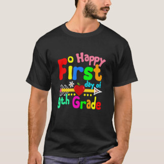 Froher erster Tag der 9. Klasse Lehrer Schüler zur T-Shirt