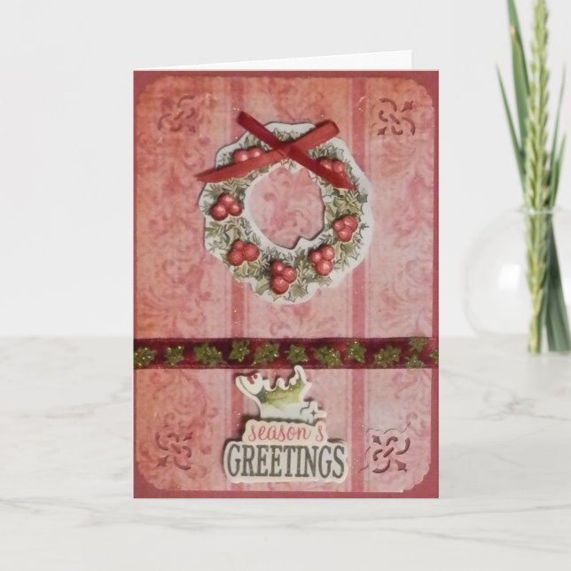 FROHER FESTTAGE Holiday Weihnachten CARD von Hand (Vorderseite)