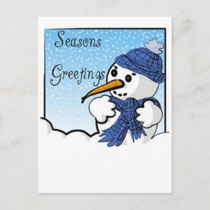 Froher Festtage Snowman Postcard Feiertagspostkarte