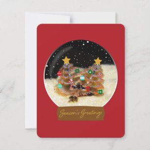 Froher Festtage Xmas Baumwurm Snowglobe Karte