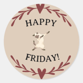 Froher Freitag Runder Aufkleber