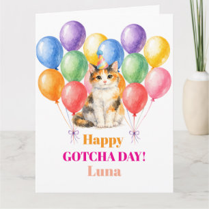 Froher Gotcha-Tag Calico-Katze Haustier Karte