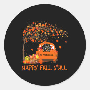 Froher Herbst euch allen Dachshund Liebhaber LKW K Runder Aufkleber