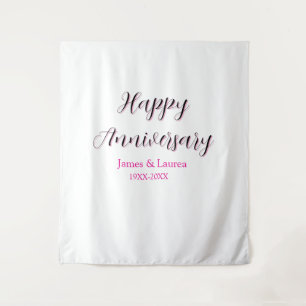 Froher Hochzeitstag Name Datum Jahr einfach mi Wandteppich