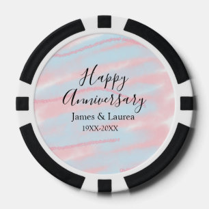 Froher Hochzeitstag Name Datum Jahr Pastell  Pokerchips