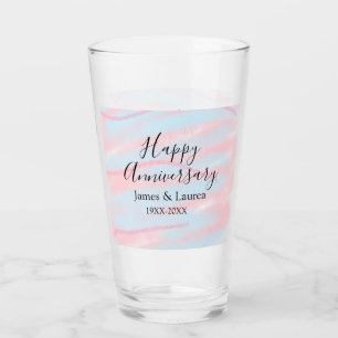 Froher Jahrestag Hochzeit Name Datum Jahr Pastell  Glas