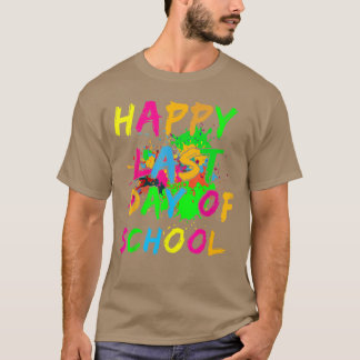 Froher letzter Schultag Paint Splatter Effekt Glo T-Shirt