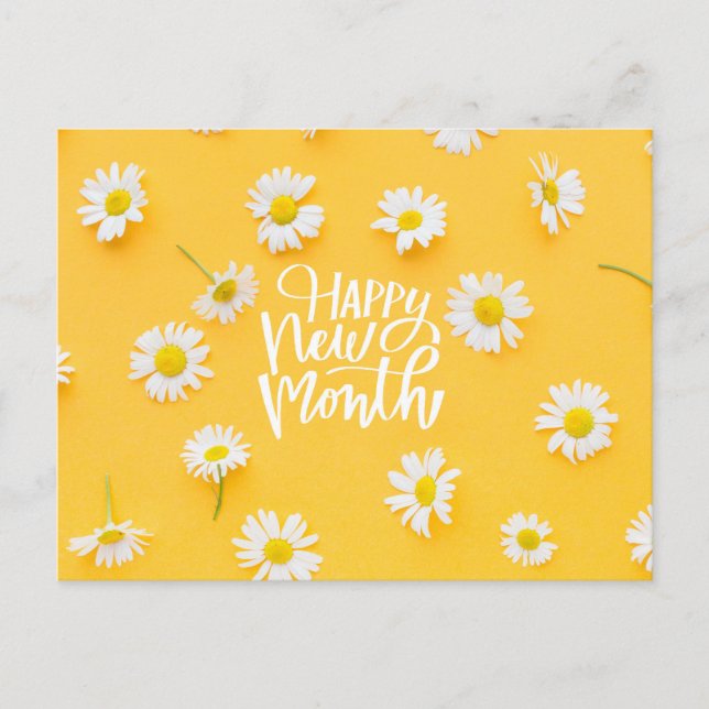Froher neuer Monat Postkarte (Vorderseite)