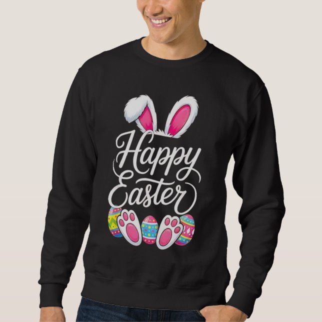 Froher Osthase Frühling Ostern Ei Ostern Sweatshirt (Vorderseite)